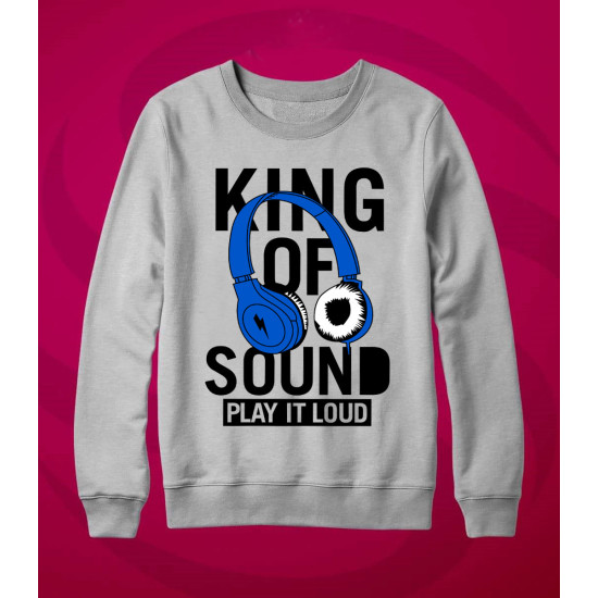 Heather Grey Sweat Shirt With King Of Sound Logo Heather Grey Sweat Shirt With King Of Sound Logo