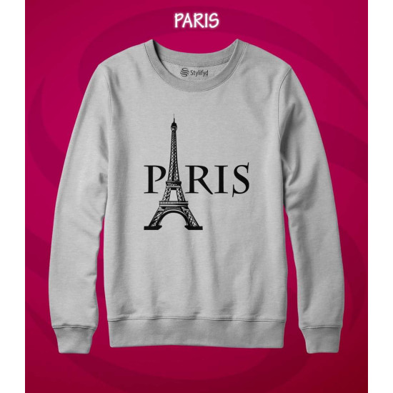 Heather Grey Sweat Shirt With Paris Logo