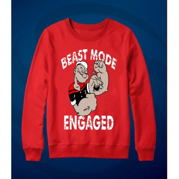 Red Sweat Shirt With Beast Mode