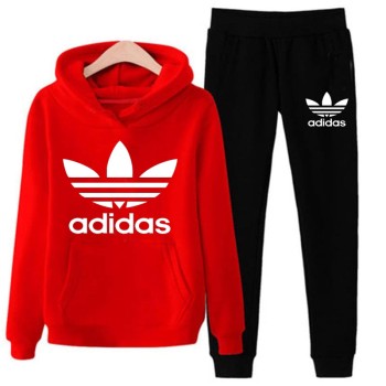 Red and Black Stylish Track Suit With Adidas Logo