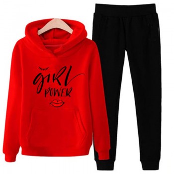 Red and Black Stylish Track Suit With Girl Power Logo