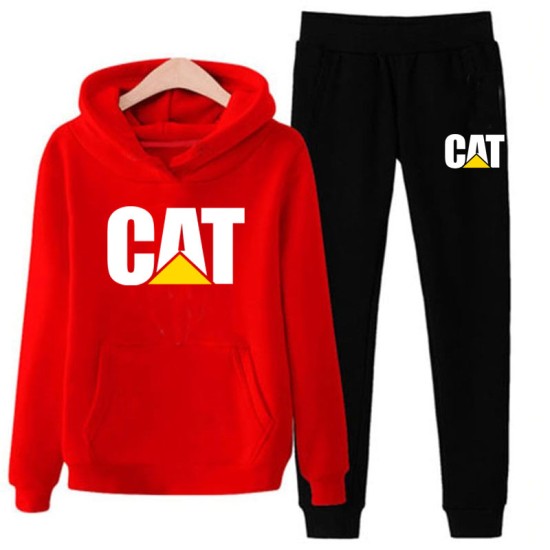 Red and Black Stylish Track Suit With Cat Logo