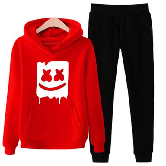 Red and Black Track Suit With New Marshmello Logo