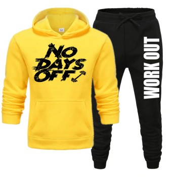 Yellow and Black Track Suit With No Days Off Logo