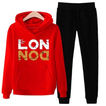 Red and Black Stylish Track Suit With London Logo