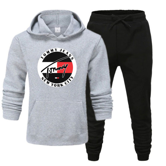 Grey and Black Stylish Track Suit With Tommy Jeans Logo Grey and Black Stylish Track Suit With Tommy Jeans Logo