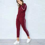 Stylish Track Suit In Maroon