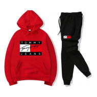 Red and Black Track Suit With Tommy Jeans Logo