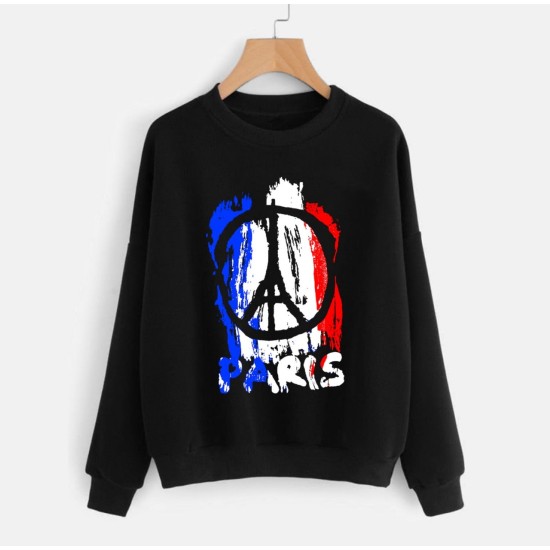 Black Sweat Shirt With Paris Logo