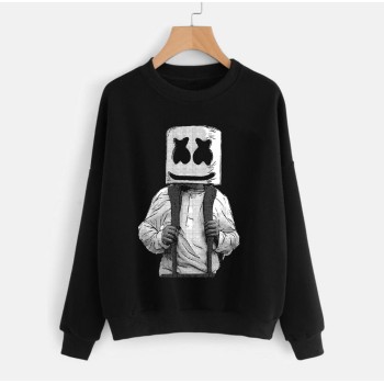 Black Sweat Shirt With Marshmello Logo