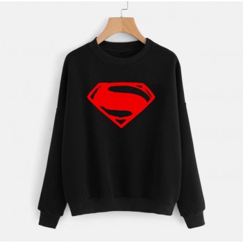 Black Sweat Shirt With Superman Logo