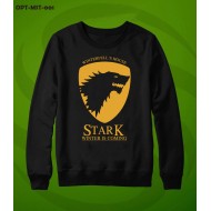 Black Sweat Shirt With Stark Winter is Coming Logo