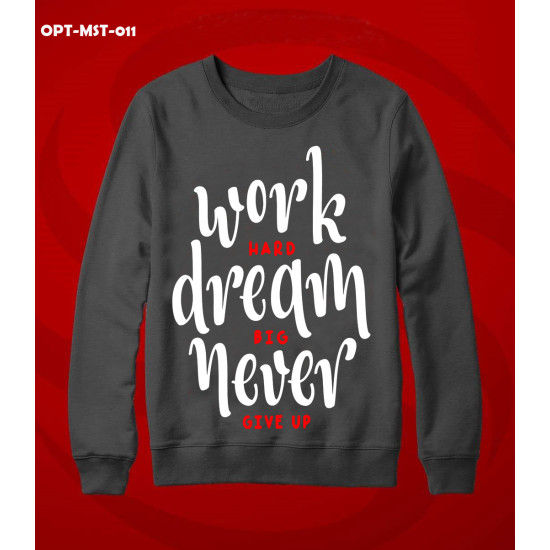 Charcoal Grey Sweat Shirt With Work Dream Logo Charcoal Grey Sweat Shirt With Work Dream Logo