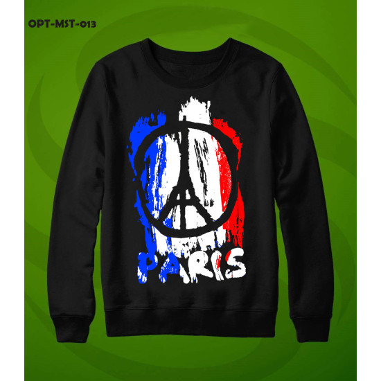 Black Sweat Shirt With Paris Logo Black Sweat Shirt With Paris Logo