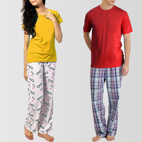 Pack Of 2 Basic Men And Women Lounge Wear Pack Of 2 Basic Men And Women Lounge Wear
