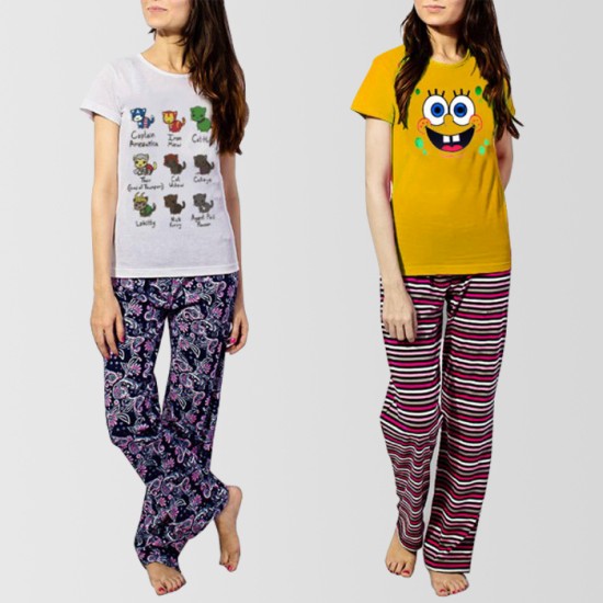 Bundle of 2 Printed T-shirt And 2 Pajama W-2