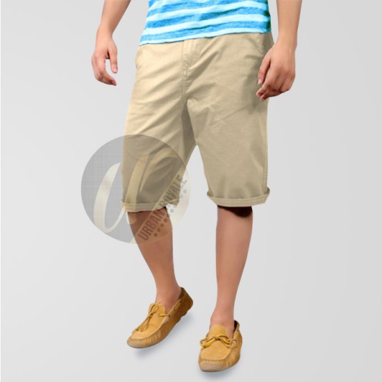 Khaki Casual Cotton Short