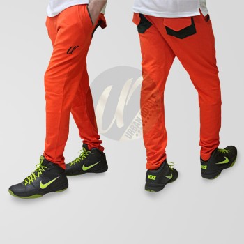 Orange With Black Contrast Sweat Pant