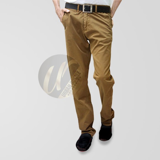 New Style Gold Khaki Chinos With Twill Cotton Stuff Color