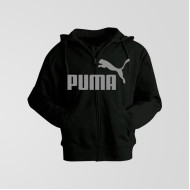 Plain Black Hoodie With Puma Big Logo