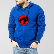 Blue Fleece Thunder Cat Zipper Hoodie