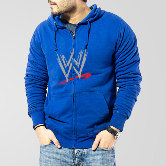 Blue Fleece WWE Zipper Hoodie