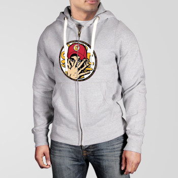 Grey Fleece Zipper Hoodie With John Cena Logo
