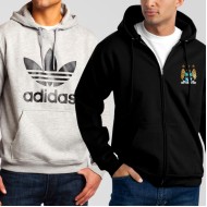 Bundle of 2 Hoodies: Grey Adidas + Black Manchester City