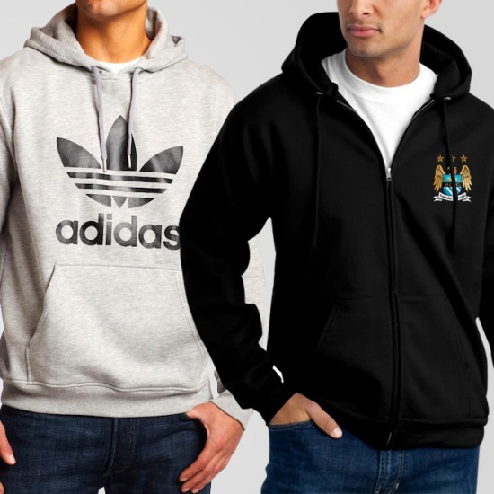 Bundle of 2 Hoodies: Grey Adidas + Black Manchester City