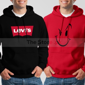 Bundle of 2 Hoodies: Black Levis + Red Naughty Smile