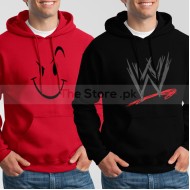 Bundle of 2 Hoodies: Red Naughty Smile + Black WWE