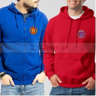 Soccer Hoodies Bundle of Two : Blue Manchester United + Red Chelsea