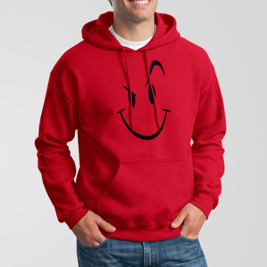 Red Fleece Naughty Smile Hoodie