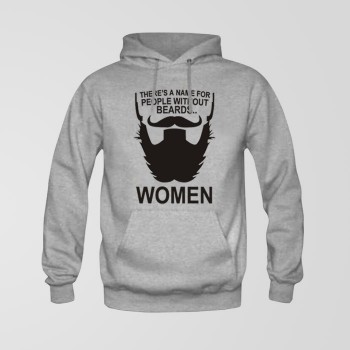 Grey Beared Women Hoodie