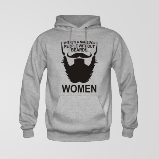 Grey Fleece Beared Women Hoodie Grey Fleece Beared Women Hoodie