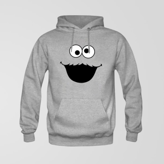 Grey Fleece Cookie Monster Hoodie Grey Fleece Cookie Monster Hoodie