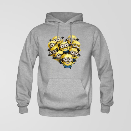 Grey Fleece Minions Hoodie