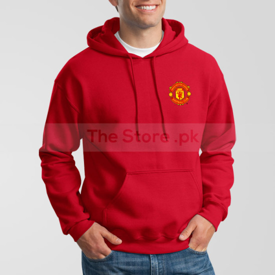 Red Fleece Manchester United Hoodie Red Fleece Manchester United Hoodie