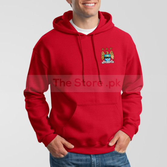 Red Fleece Manchester City Hoodie Red Fleece Manchester City Hoodie