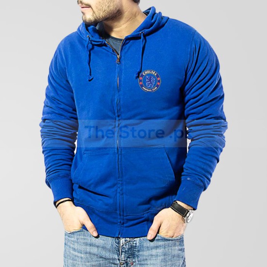 Blue Fleece Chelsea Zipper Hoodie