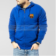 Blue Fleece Barcelona Zipper Hoodie