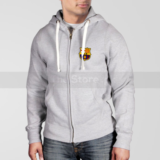 Grey Fleece Barcelona Zipper Hoodie