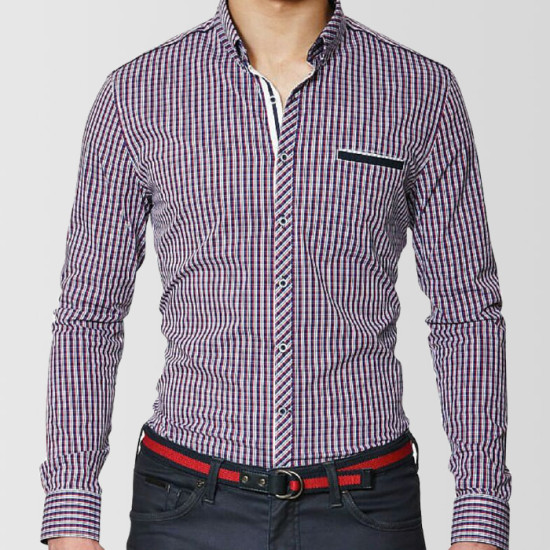 Purple Check Egyptian Cotton Casual Shirt Purple Check Egyptian Cotton Casual Shirt