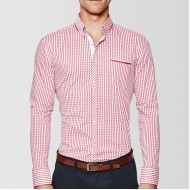 Pink Egyptian Cotton Check Shirt 