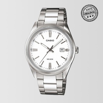 Silver Bracelet White Dial Mens Watch