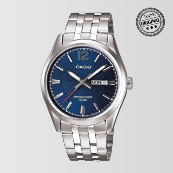 Dark Blue Dial Silver Bracelet Mens Watch