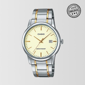 Yellow Dial Silver And Gold Bracelet Mens Watch