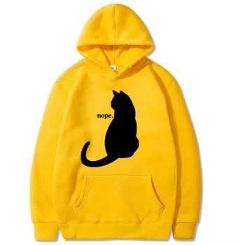 BlackCat Yellow Fleece Hoodie For Girls