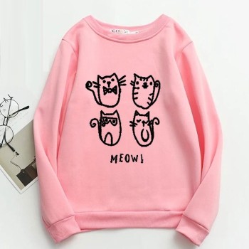 Meow Logo Pink Fleece Sweatshirt