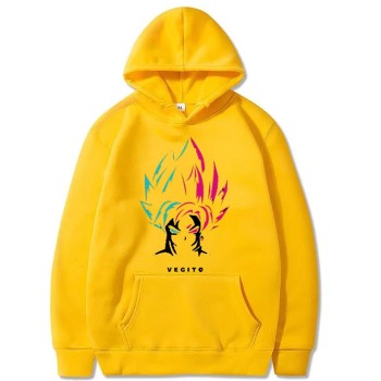 Vegito Yellow Pullover Fleece Hoodie For Boys